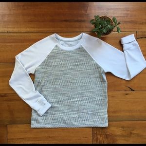 Athleta Quilted Sweatshirt with Baseball Sleeves